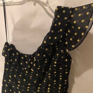 Black polka dot dress